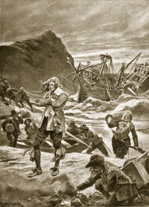 Wrecked upon the Bermudas, 1609, illustration from 