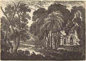 Ruined Abbey among Trees by Richard Cooper II