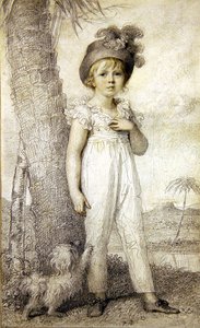 Boy Wearing a Plumed Hat by Richard Cosway
