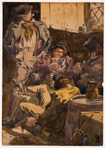 Sketch to Illustrate the Passions - Drunkenness by Richard Dadd
