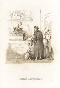 The Skeleton of Death at the Insurance Office (engraving) by Richard Dagley