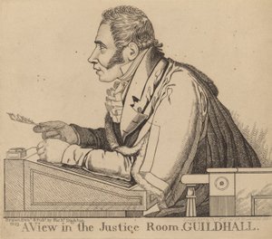 Sir Matthew Wood; A view in the Justice Room, Guildhall