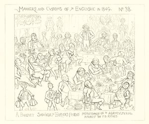 A banquet showing the farmers friend impressing on the agricultural interest that it is ruined (1849) by Richard Doyle