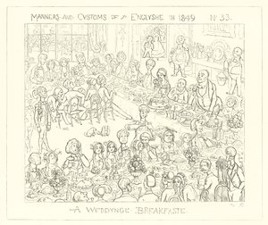 A wedding breakfast (1849) by Richard Doyle