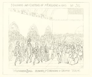 Westminster Hall, The ceremony of opening term (1849) by Richard Doyle