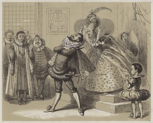 Striking Scene between Queen Elizabeth and her favourite Essex by Richard Doyle
