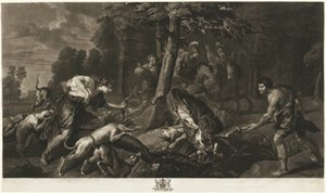 The Calydonian Boar Hunt, from the Houghton Gallery by Richard Earlom