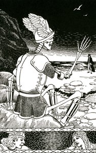 Death as a Skeleton Bidding Farewell to a Man, c.1930 by Richard Fayerweather Babcock