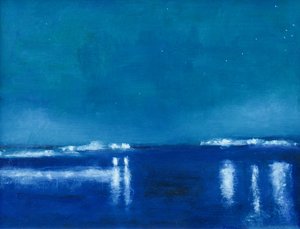 Blue Night Water Reflections by Richard Gombar