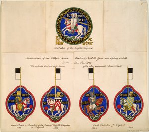 Knights Templar Seals of 1180, 1203, 1224, 1234, 1845 by Richard Hamilton Essex