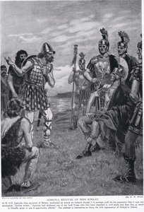 Agricola receives an Irish Kinglet, illustration from 