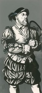 King Henry VIII with tennis racket by Richard Hook