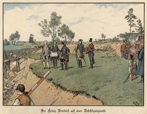 Frederick the Great of Prussia Inspecting Civil Engineering Works by Richard Knoetel