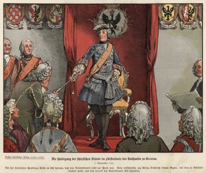 Frederick the Great Receiving Tribute from the Silesians in the Townhall of Breslau by Richard Knoetel