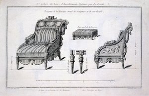 Turkish Style Bergere Armchair, from Oeuvres Diverses de Lalonde, Decorateur et Dessinateur, Published 1780-96 by Richard Lalonde