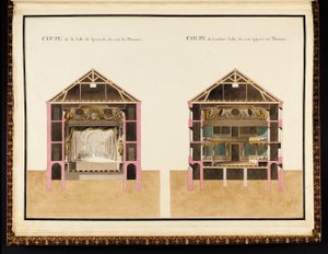 Section of the Theater Side & Section of the Opposite Side, from Recueil des Plans du Petit Trianon by Richard Mique