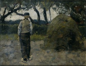 A Farmer Standing Near a Hay-Stack by Richard Nicolaüs Roland Holst