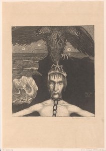 Chained Man with Three-Headed Bird of Prey on His Head by Richard Nicolaüs Roland Holst