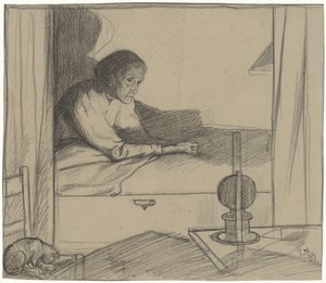 Woman Hogerhuis, Sitting in Bed (Second Design)