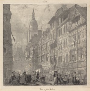 Rue du Gros-Horloge, Rouen by Richard Parkes Bonington