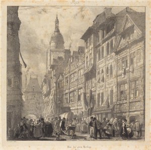 Street of the Great Clock, Rouen by Richard Parkes Bonington