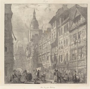 Street of the Great Clock, Rouen by Richard Parkes Bonington