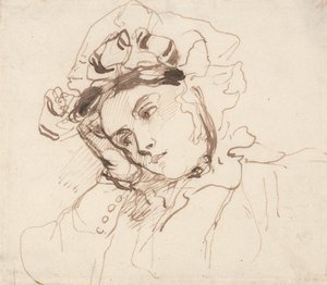 Study of a Woman with her Head on her Hand by Richard Parkes Bonington