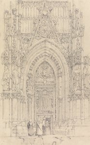 The Church of St. Wulfran, Abbeville: The North Door of the West Front by Richard Parkes Bonington