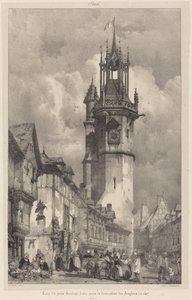 Tower of the Gros-Horloge, Évreux by Richard Parkes Bonington