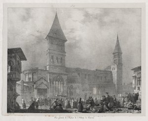 Picturesque and Romantic Voyages in Old France, Franche-Comté: Church of the Abbey of Tournus by Richard Parkes Bonington