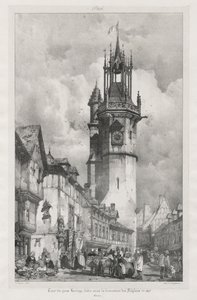 Picturesque and Romantic Journeys in Old France, Normandy: Tour of the Gros-Horloge, Evreux by Richard Parkes Bonington