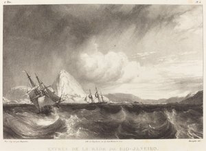 Entrance to the Harbor of Rio de Janeiro by Richard Parkes Bonington after Moritz Rugendas