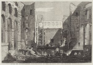 Ruins of Covent-Garden Theatre, Visit of Her Majesty and the Princess Royal by Richard Principal Leitch