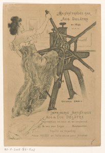 Business Card of Printers Auguste and Eugène Delâtre in Paris by Richard Ranft