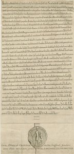 Croxden Abbey - Foundation Charter: Engraving by Richard Rawlinson