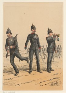 Three British Soldiers (series title: Nine Depictions of British Military Uniforms) by Richard Simkin
