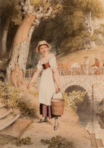 A Girl Carrying a Water Bucket by Richard Westall