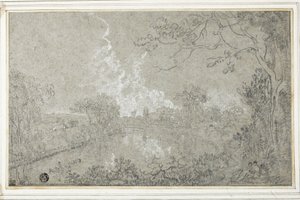Banks of the River Dee near Eaton Hall, Cheshire by Richard Wilson