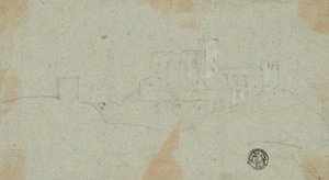 Sketch of Fortress on Hill by Richard Wilson