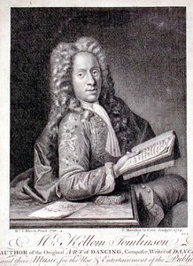 Portrait of Kellom Tomlinson (c.1690-c.1753) engraved by Francois Morellon la Cave (1754)