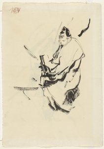 Reclining Woman, in Cushions, with a Book by Rik Wouters