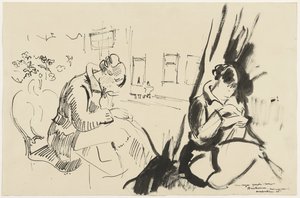 Studies of a Seated, Sewing Woman