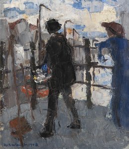 The Painter on the Hoogbrug in Mechelen by Rik Wouters