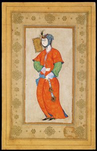 Young Woman with a Fan by Riza i Abbasi