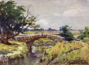Old Roman Bridge, near Swansea by Robert (after) Fowler