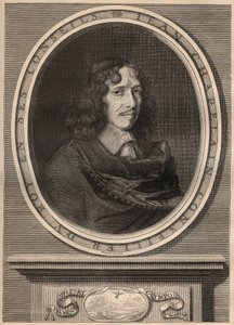 Portrait of Jean Chapelain, French Poet. Engraving by Nanteuil and Peulot by Robert (after) Nanteuil