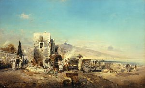 A Neapolitan Village with Vesuvius in the Distance, 1889