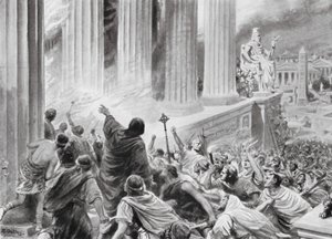 The Burning of the Library at Alexandria, 391 AD by Robert Ambrose Dudley