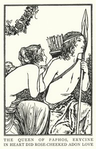 The Queen of Paphos, Erycine, in heart did rose-cheeked Adon love by Robert Anning Bell