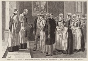 A Picturesque Wedding at Birmingham, Hospital Nurses as Bridesmaids at the Marriage of their Matron